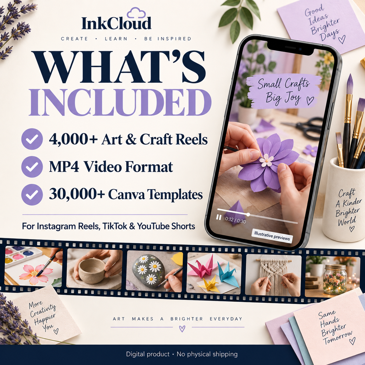 4,000+ DIY Art & Craft Reels Bundle + Canva Templates