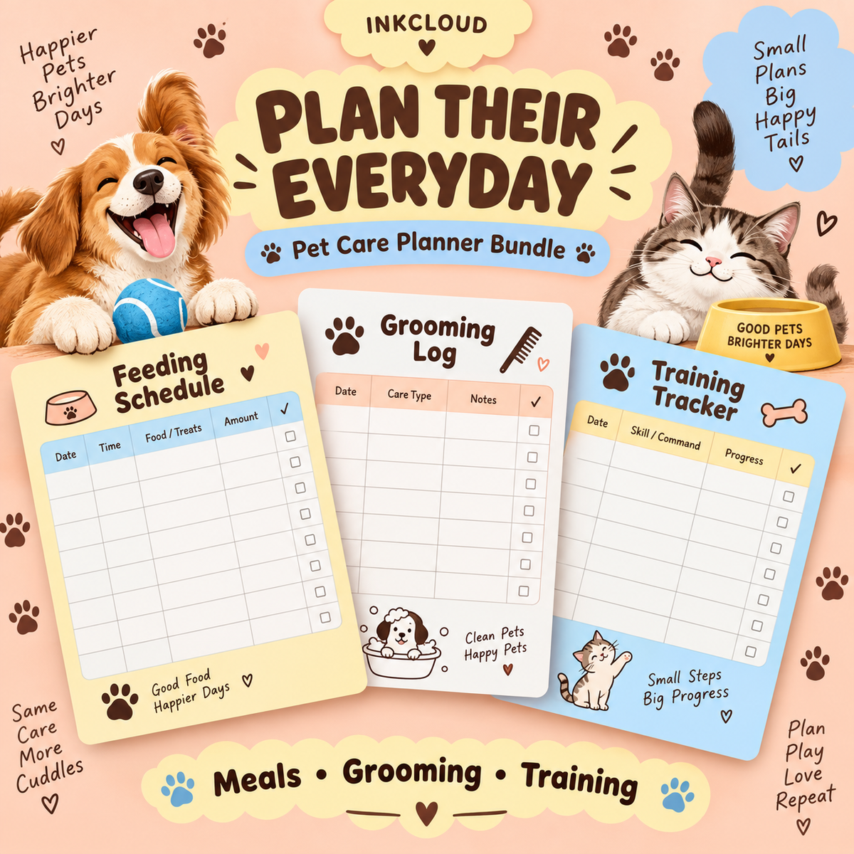 Pet Care Planner - Printable Logs & Trackers