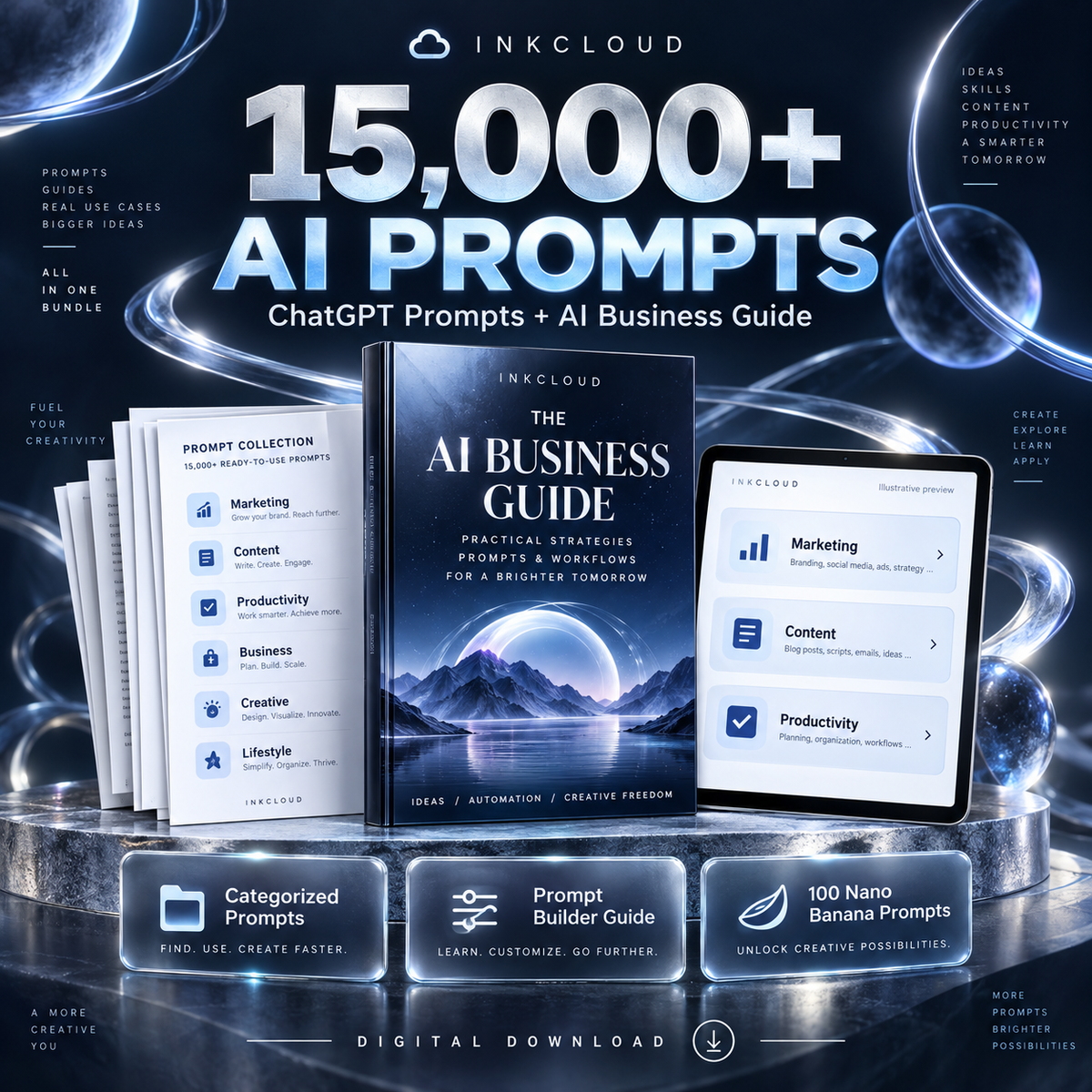 AI Prompt Library & Business Guide - 15,000+ Prompts