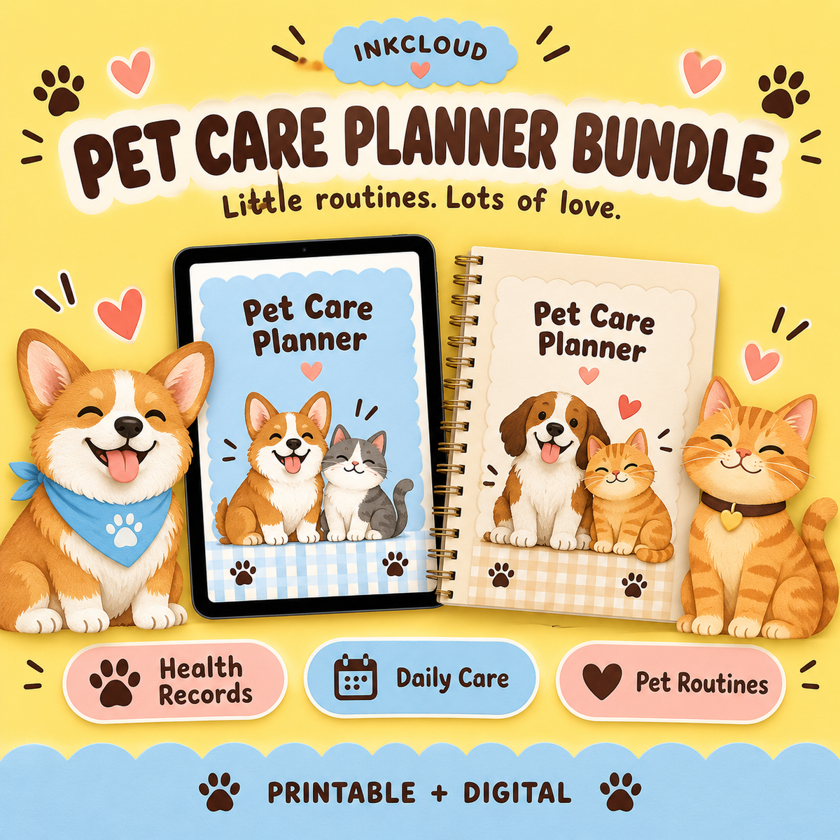 Pet Care Planner - Printable Logs & Trackers