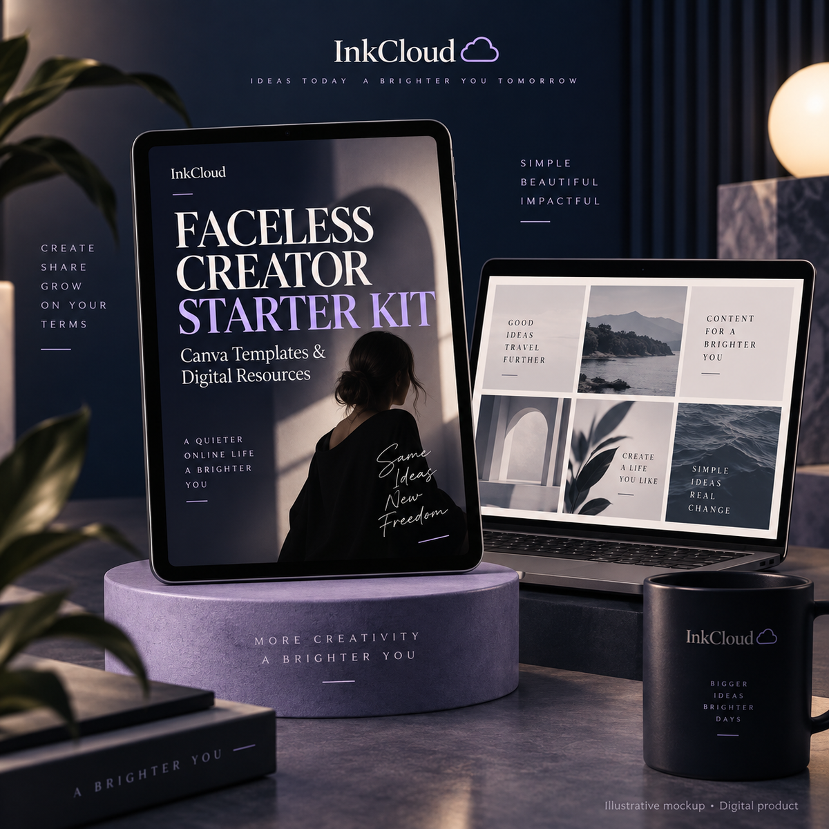 Faceless Creator Starter Kit – Canva Templates & Digital Products